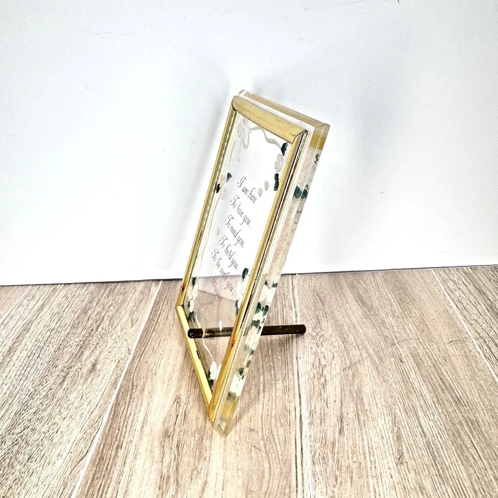 Vintage‎ Gold Glass Frame Romantic Poem Floral Wedding Love Quote 5x4